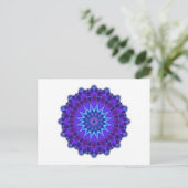 Mandala-Stern in blau Postkarte (Stehend Vorderseite)