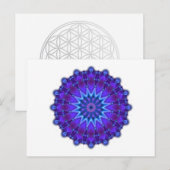 Mandala-Stern in blau Postkarte (Vorne/Hinten)