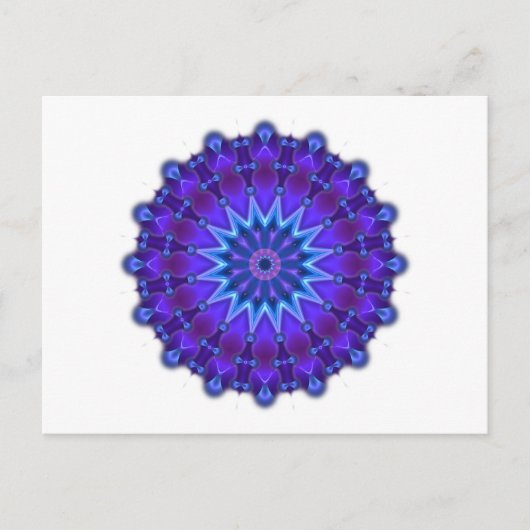Mandala-Stern in blau Postkarte (Vorderseite)