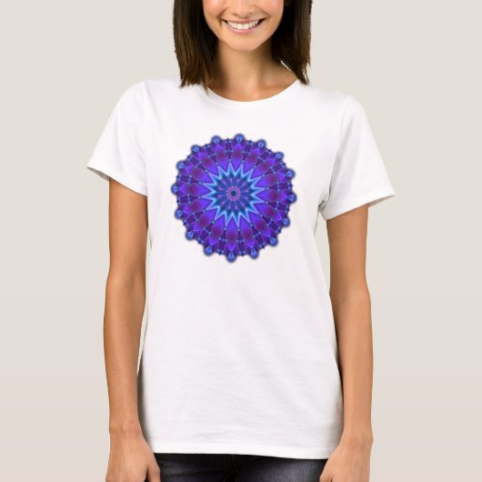 Mandala-Stern in blau T-Shirt (Vorderseite)