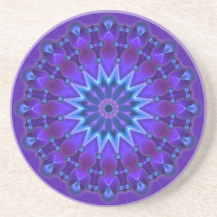 Mandala-Stern in Blau   Violett Getränkeuntersetzer