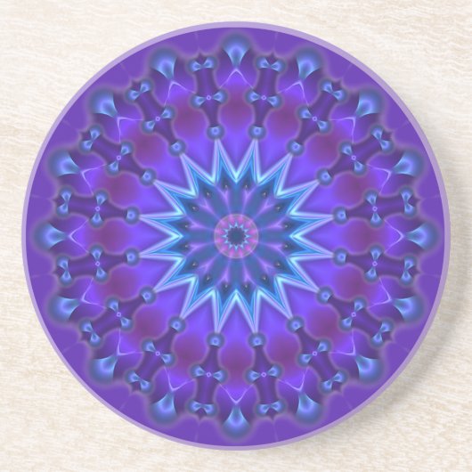 Mandala-Stern in blau | violett Getränkeuntersetzer (Vorne)