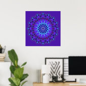 Mandala-Stern in blau | violett Poster (Heimbüro)