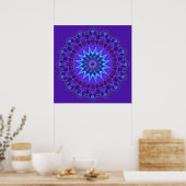 Mandala-Stern in blau | violett Poster (Küche)