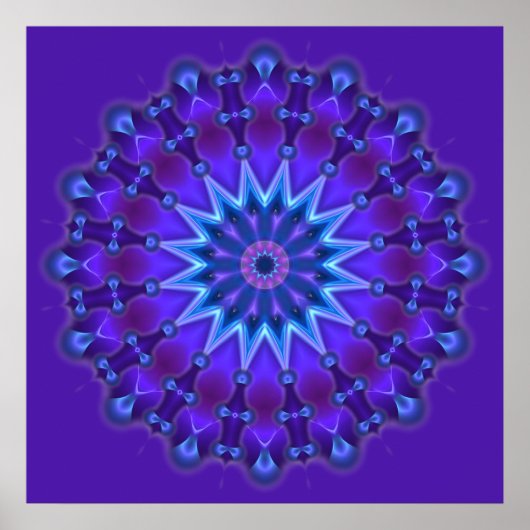 Mandala-Stern in blau | violett Poster (Vorne)