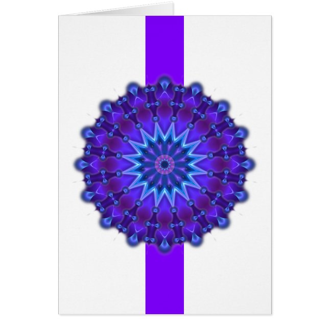 Mandala-Stern in blau | violetter Streifen (Vorne)