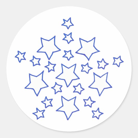 Mandala Sterne Sternenmuster, blau, Aufkleber (Vorderseite)