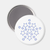 Mandala Sterne Sternenmuster, blau, Magnete Magnet (Vorderseite/Rückseite)