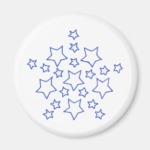 Mandala Sterne Sternenmuster, blau, Magnete Magnet