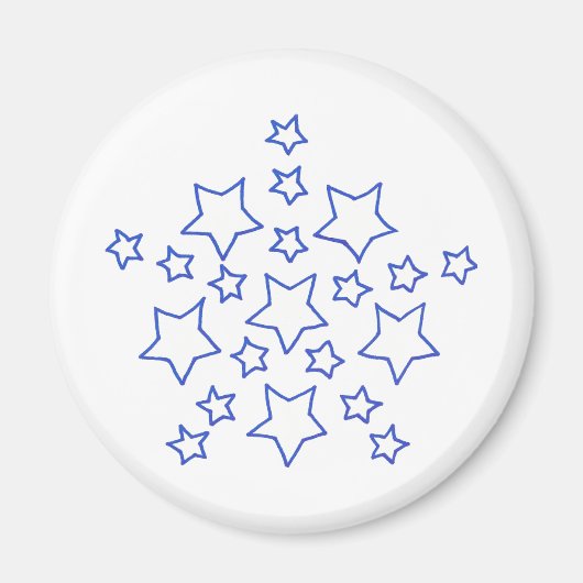 Mandala Sterne Sternenmuster, blau, Magnete Magnet (Vorne)