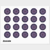 Mandala Stickers - Boho Round Lila Geometric (Blatt)