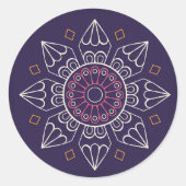 Mandala Stickers - Boho Round Lila Geometric (Vorderseite)