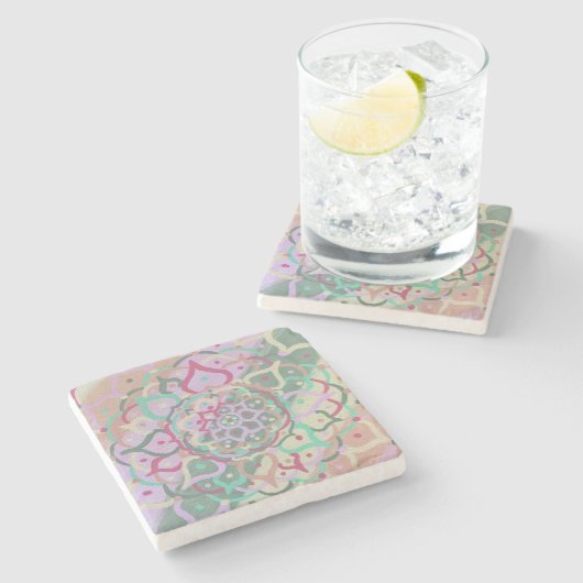 Mandala Stone Untersetzer (Seitenansicht)