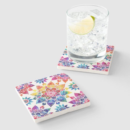 Mandala Stone Untersetzer (Seitenansicht)