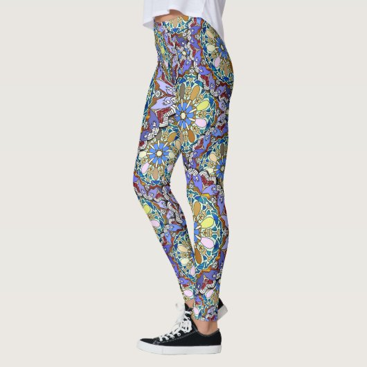Mandala Style Doodle Art Layers Leggings (Links)