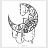 Mandala Style Halbmond Aufkleber (Blatt)