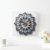 mandala style ornament quadratische wanduhr (Zuhause)