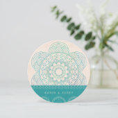 Mandala Summer Garden Chic Wedding Einladung (Stehend Vorderseite)