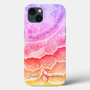 Mandala Sunset Mit Monogramm Watercolor iPhone Geh Case-Mate iPhone Hülle