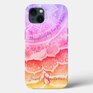 Mandala Sunset Mit Monogramm Watercolor iPhone Geh Case-Mate iPhone Hülle