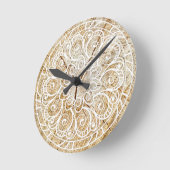 Mandala sur bois runde wanduhr (Winkel)