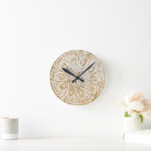 Mandala sur bois runde wanduhr (Zuhause)