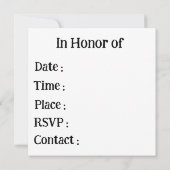 Mandala Surprise Party Einladung (Rückseite)