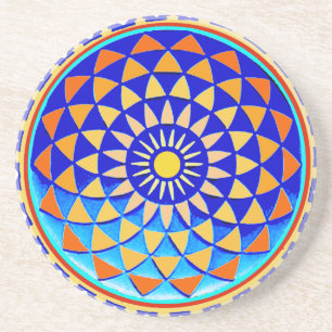 Mandala Symbol der Vollkommenheit Sandstein Untersetzer