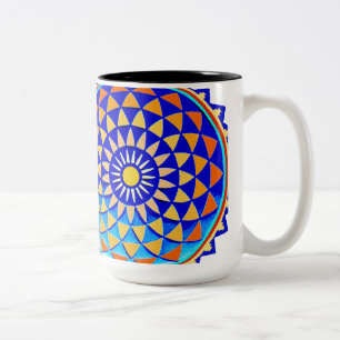 Mandala Symbol der Vollkommenheit Zweifarbige Tasse