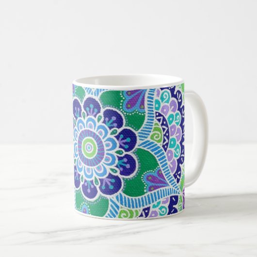 Mandala-Tasse Kaffeetasse (VorderseiteRechts)