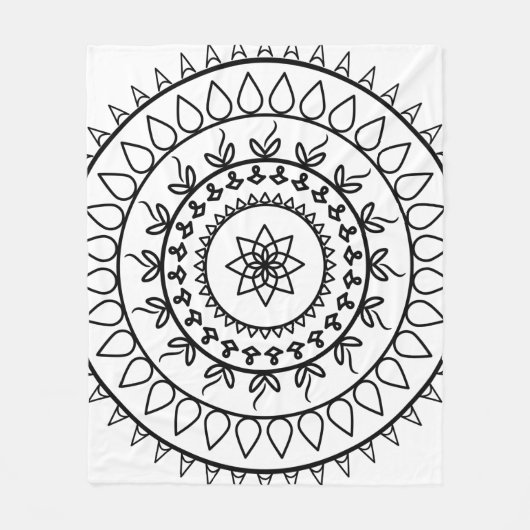 Mandala tattoo spiritueller Kreis Fleecedecke (Vorderseite)
