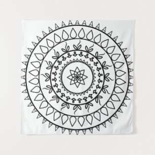 Mandala tattoo spiritueller Kreis Wandteppich
