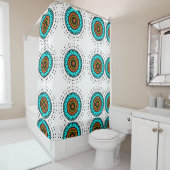 Mandala Teal Orbit Duschvorhang (Beispiel)