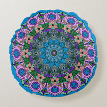 Mandala TealRose 12 Petals Pink Orange Aquamarin