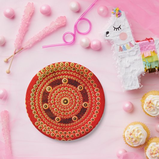 Mandala Tellers, 9" Round Paper Teller (Party)