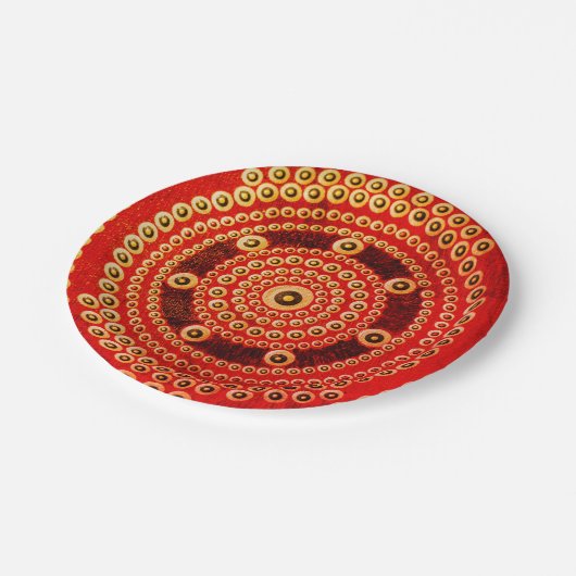 Mandala Tellers, 9" Round Paper Teller (Schrägansicht)