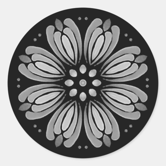 Mandala Template Classic Round Sticker (Vorderseite)