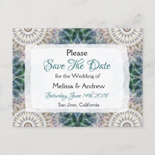 Mandala Themed Wedding Save the Date Ankündigungspostkarte