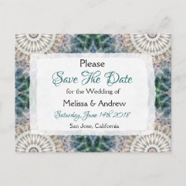 Mandala Themed Wedding Save the Date Ankündigungspostkarte