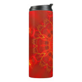 Mandala Thin Lines Warme Farben dunkelroter Hinter Thermosbecher (Nach links gedreht)