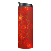 Mandala Thin Lines Warme Farben dunkelroter Hinter Thermosbecher (Nach rechts gedreht)