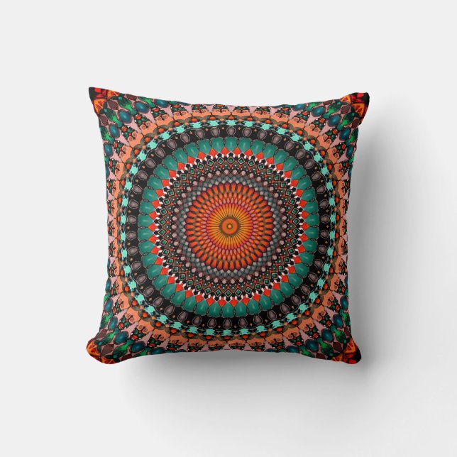 Mandala Throw Pillow Kissen (Vorderseite)