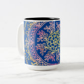 Mandala Throw Pillow Zweifarbige Tasse (Vorderseite Links)