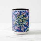 Mandala Throw Pillow Zweifarbige Tasse (Mittel)