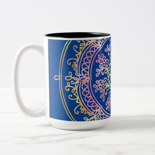 Mandala Throw Pillow Zweifarbige Tasse (Links)