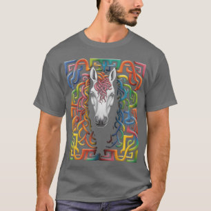 Mandala-Tier-bunte-Illustration Geschenk T-Shirt