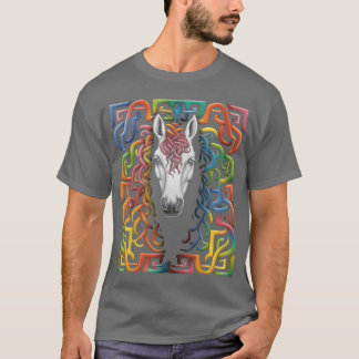 Mandala-Tier-bunte-Illustration Geschenk T-Shirt