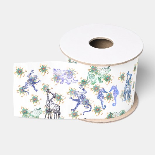 Mandala-Tiere Ripsband (Spule)