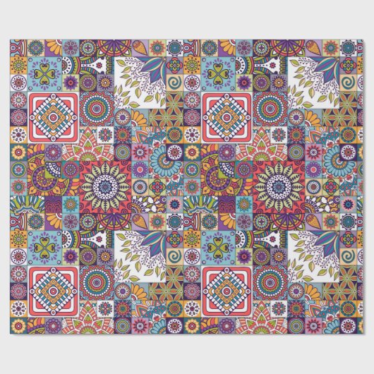 Mandala Tile Pattern Geschenkpapier (Flach)
