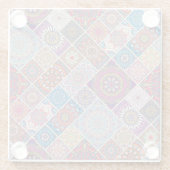 Mandala Tile Pattern Glasuntersetzer (Rückseite)